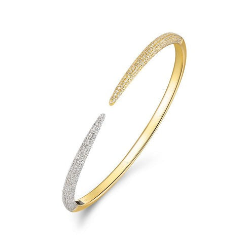 Dual Radiance Open Pave Bracelet in 14K Yellow Gold