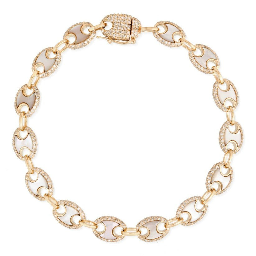 Galaxy Thread Diamond Link Bracelet in 14K Yellow Gold