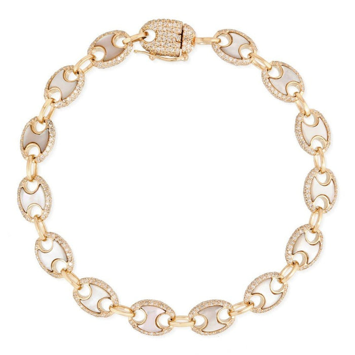 Galaxy Thread Diamond Link Bracelet in 14K Yellow Gold