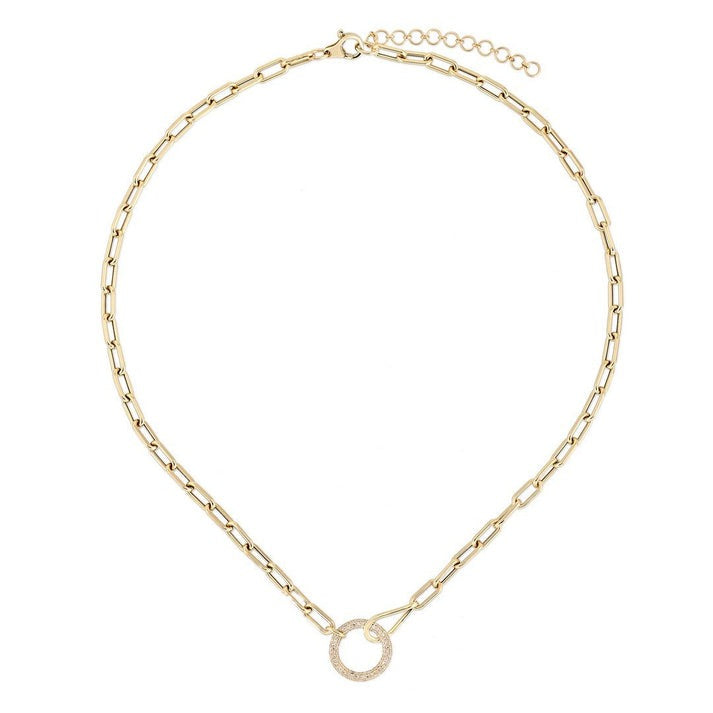 Inch Round Paperclip Link Necklace in 14K Yellow Gold