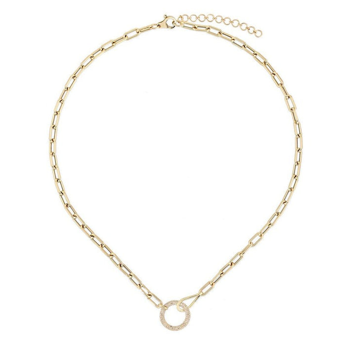 Inch Round Paperclip Link Necklace in 14K Yellow Gold