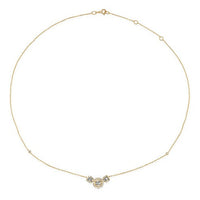 Baguette Diamond Round Pendant Necklace in 14K Yellow Gold