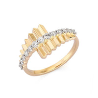 Bold Band Geometric Diamond Accent Ring in 14K Yellow Gold
