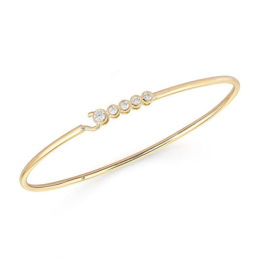 Dusk Radiance Diamond Bangle Bracelet in 14K Yellow Gold