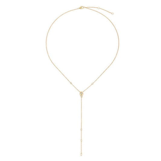 Brilliant Tide Diamond Lariat Necklace in 14K Yellow Gold