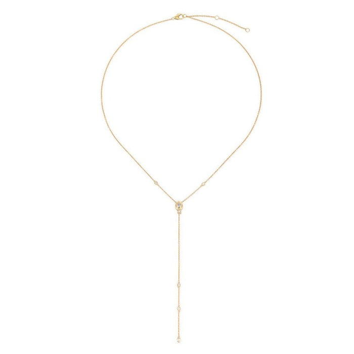 Brilliant Tide Diamond Lariat Necklace in 14K Yellow Gold