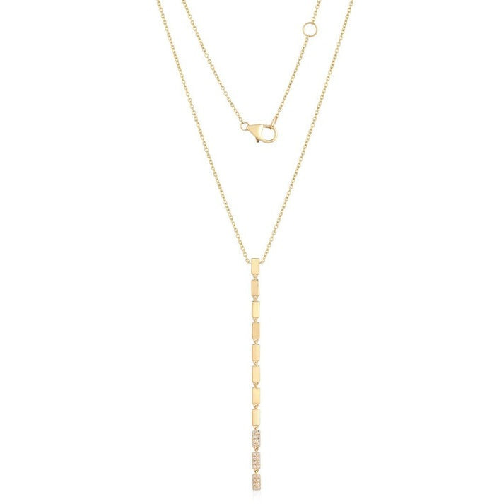 Pure Shine Diamond Lariat Necklace in 14K Yellow Gold