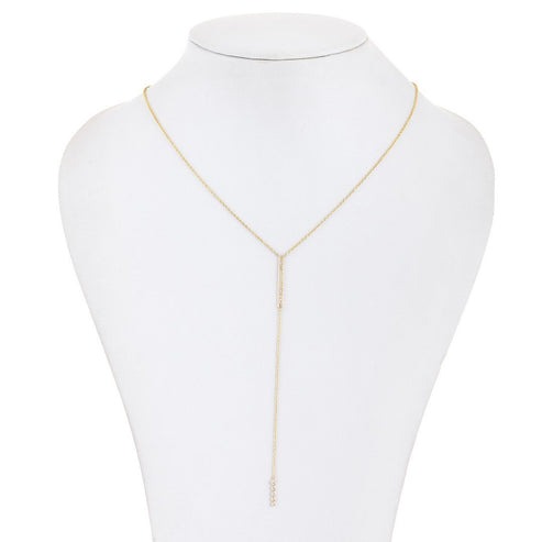 Luminous Diamond Lariat Necklace in 14K Yellow Gold
