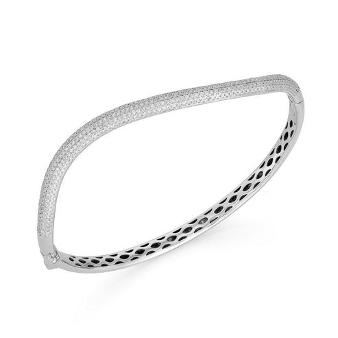 Radiant Mist Diamond Bangle Bracelet in 14K Yellow Gold