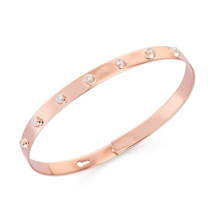 Serene Spark Polished Diamond Bracelet in 14K Rose Gold