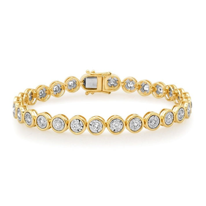 Vintage Infinity 14K (or 18k upon request) Yellow Gold Bangle Diamond Bracelet
