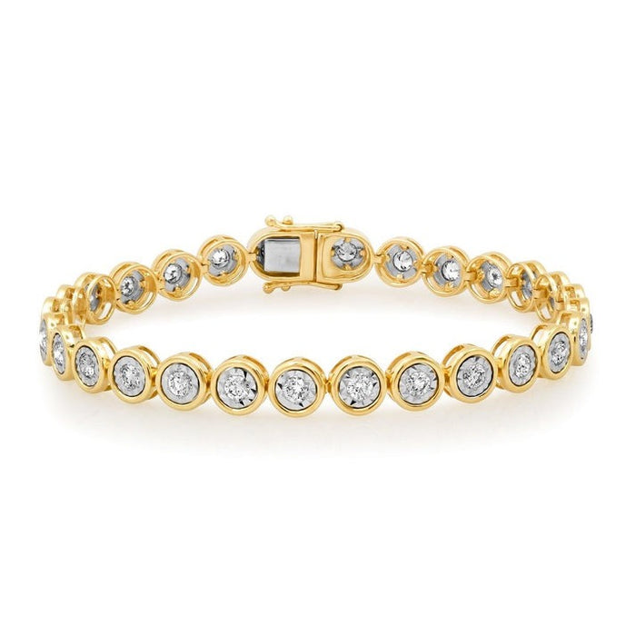 Vintage Infinity 14K (or 18k upon request) Yellow Gold Bangle Diamond Bracelet