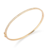Delicate Half Eternity Diamond Bangle Bracelet in 14K Yellow Gold