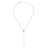 Starlight Diamond Heart Lariat Necklace in 14K Yellow Gold