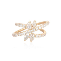 Diamond Intricate Open Wrap Ring in 14K Yellow Gold