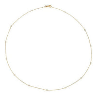 Dainty Diamond Bezel Necklace in 14K Yellow Gold