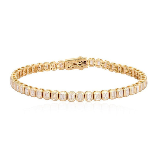 Supreme Emerald Diamond Tennis Bracelet in 14K Yellow Gold