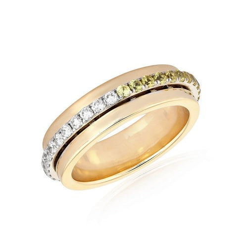 Eternal Shine Diamond Pink Sapphire Ring in 14K Yellow Gold