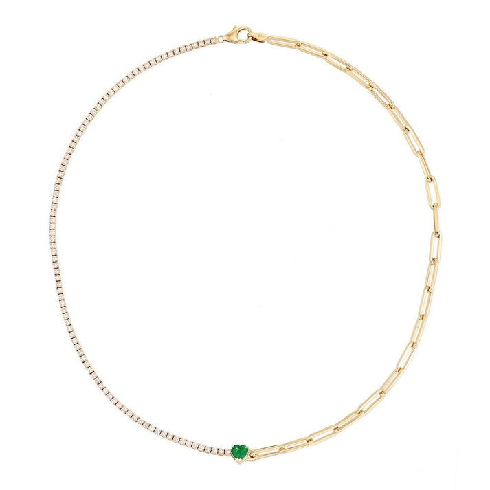 Gem Vintage Diamond 14K (or 18k upon request) Yellow Gold Link Necklace