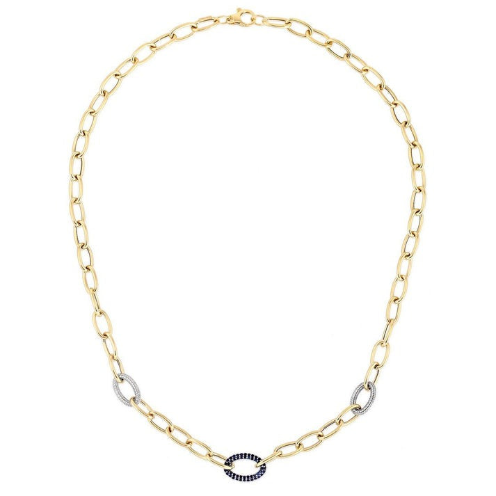 Vintage inspired Diamond 14K (or 18k upon request) Yellow Gold Link Necklace