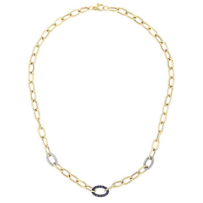 Vintage inspired Diamond 14K (or 18k upon request) Yellow Gold Link Necklace