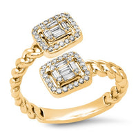 Baguette Diamond Wrap Ring in 14K Yellow Gold