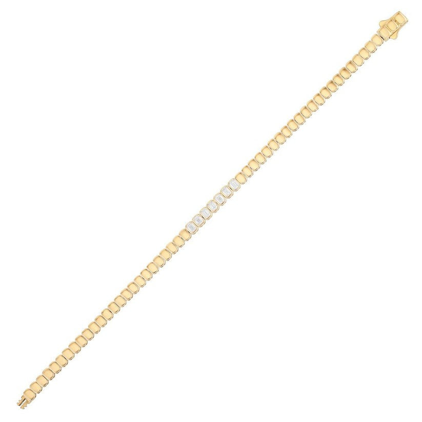 Smooth Finish Diamond Bracelet in 14K Yellow Gold