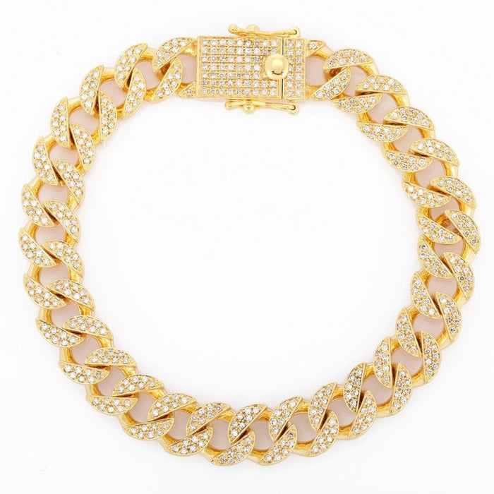 Royal Ice Diamond Cuban Link Bracelet in 18K Yellow Gold