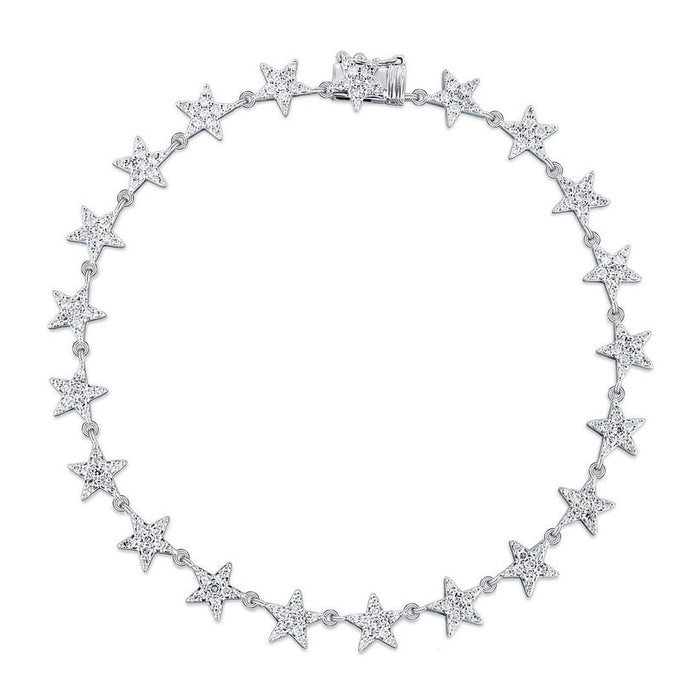 Bloom Diamond Charm Bangle Bracelet in 14K Yellow Gold