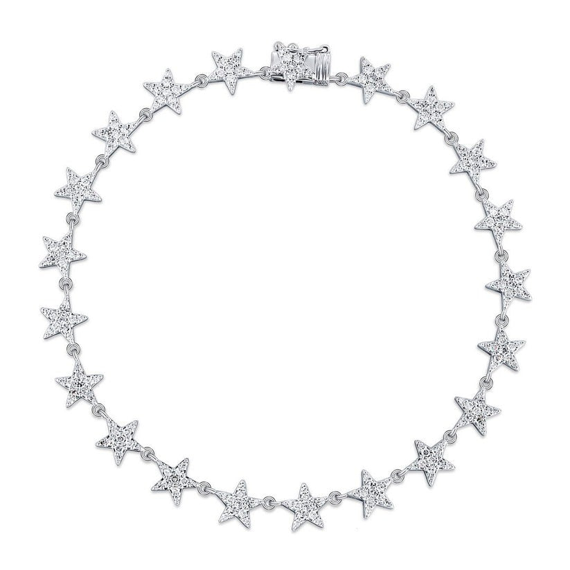 Bloom Diamond Charm Bangle Bracelet in 14K Yellow Gold
