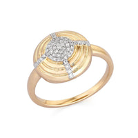 Radiant Dome Pave Diamond Ring in 14K Yellow Gold