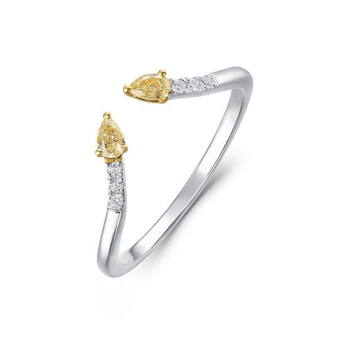 Joint Diamond Open Wrap Ring in 14K Yellow Gold