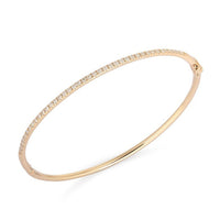 Round Diamond Petite Micro Pave Bangle Bracelet in 14K Gold