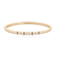 Blue Sapphire Stackable Bangle Bracelet in 14K Gold
