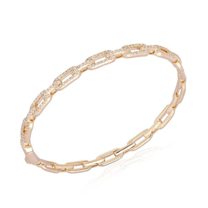 Diamond Pulse Bangle Bracelet in 14K Yellow Gold