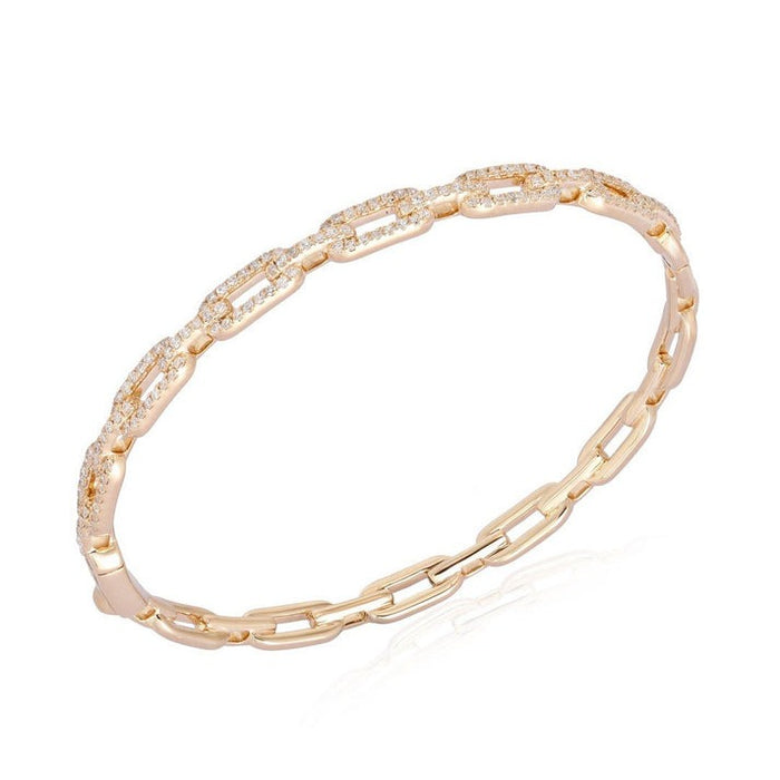 Diamond Pulse Bangle Bracelet in 14K Yellow Gold