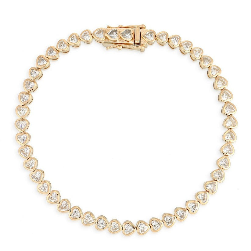 Lush Emerald Tennis Diamond Bracelet in 14K Yellow Gold