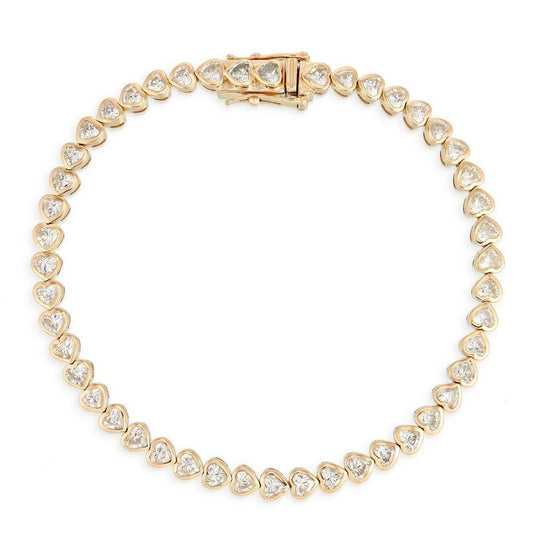 Lush Emerald Tennis Diamond Bracelet in 14K Yellow Gold