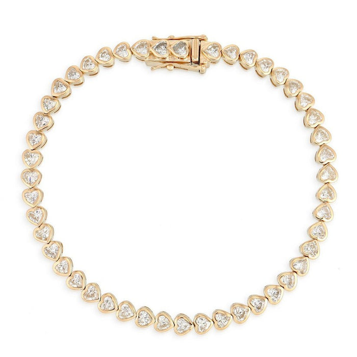 Lush Emerald Tennis Diamond Bracelet in 14K Yellow Gold
