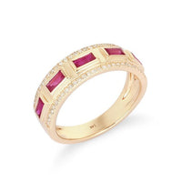 Eternal Emerald Diamond Eternity Ring in 14K Yellow Gold