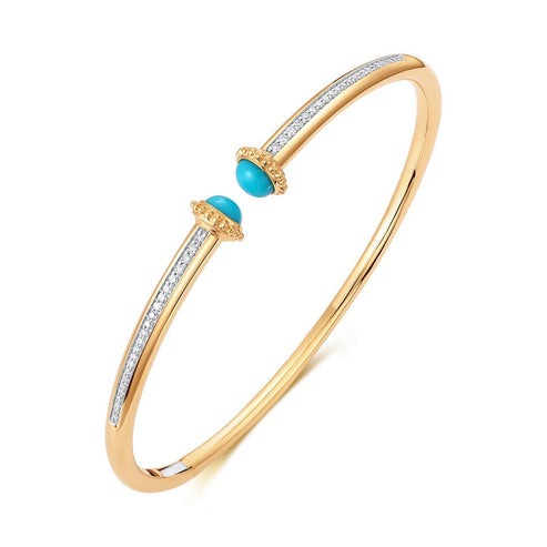 Petal Shine Bangle Bracelet in 14K Yellow Gold
