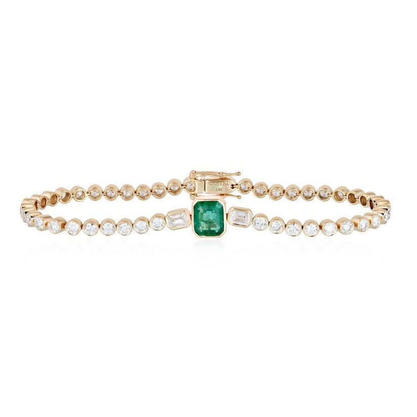 Heirloom Style Tennis Bracelet in 14K Gold
