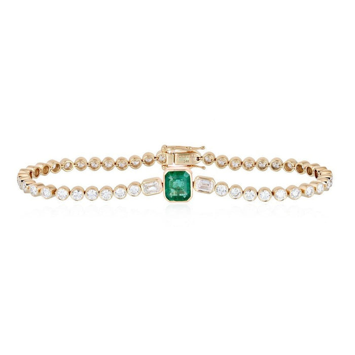 Heirloom Style Tennis Bracelet in 14K Gold