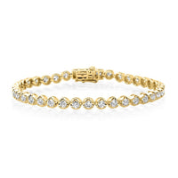 Emerald Elegance Diamond Tennis Bracelet in 14K Yellow Gold