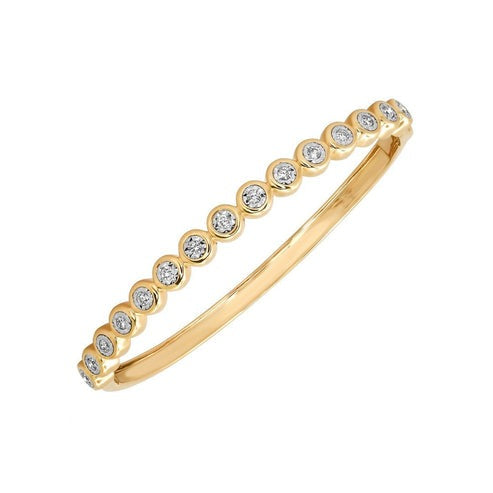 Shining Dawn Diamond Bangle in 14K Yellow Gold