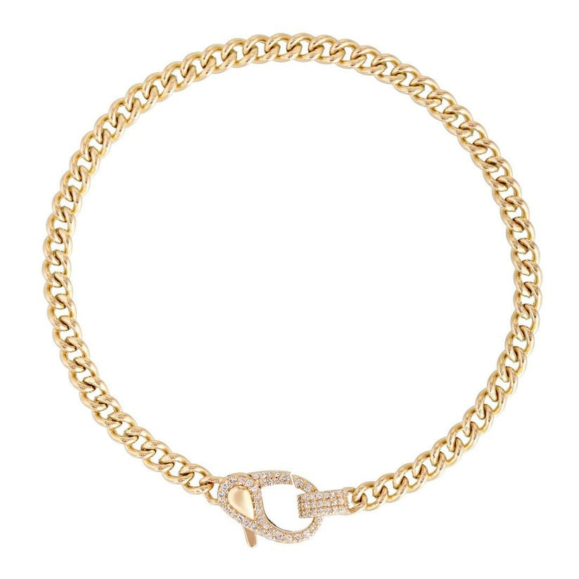 Baroque Diamond Link Bracelet in 14K Yellow Gold