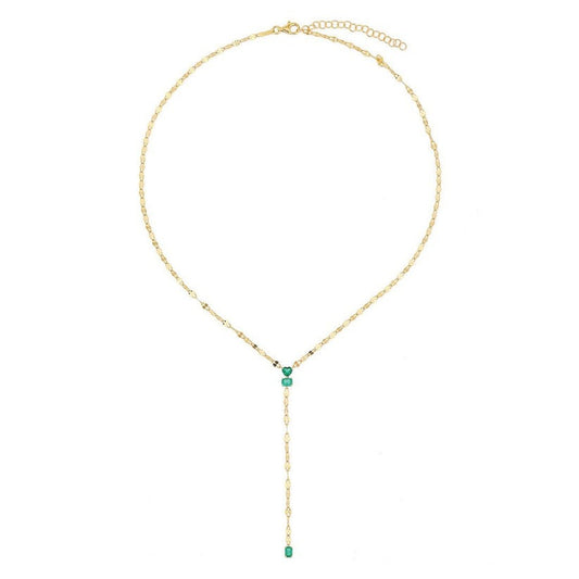 Diamond Dewdrop Lariat Necklace in 14K Yellow Gold