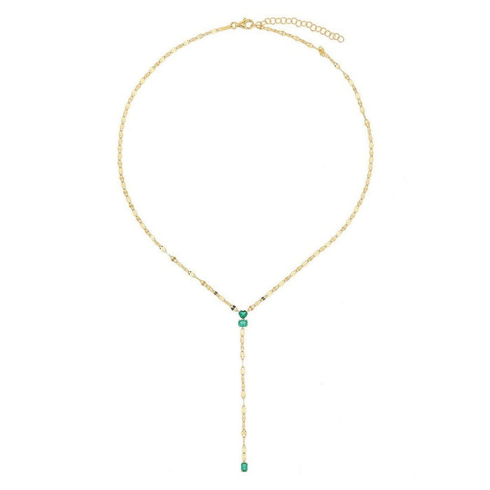 Diamond Dewdrop Lariat Necklace in 14K Yellow Gold