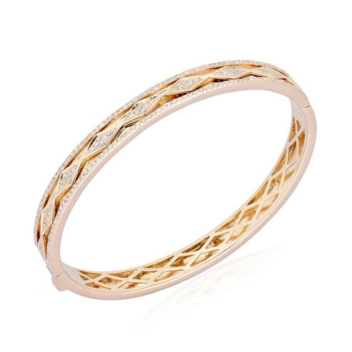 Round Luster Bangle Bracelet in 14K Yellow Gold