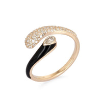 Open Wrap Ring Pave Diamond Ring in 14K Yellow Gold